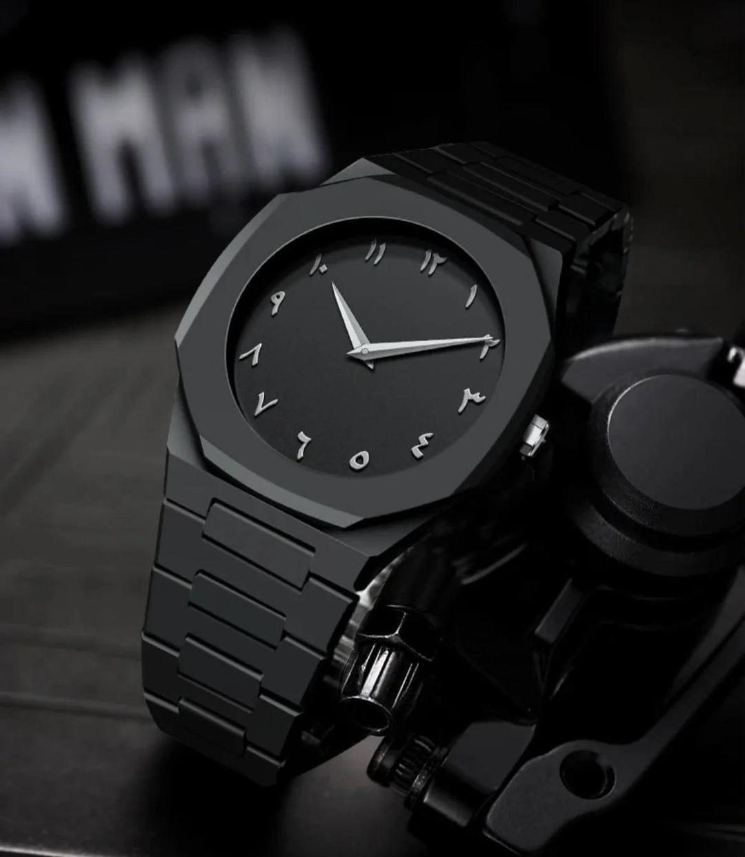 Men's Black Stainless Steel Watch....